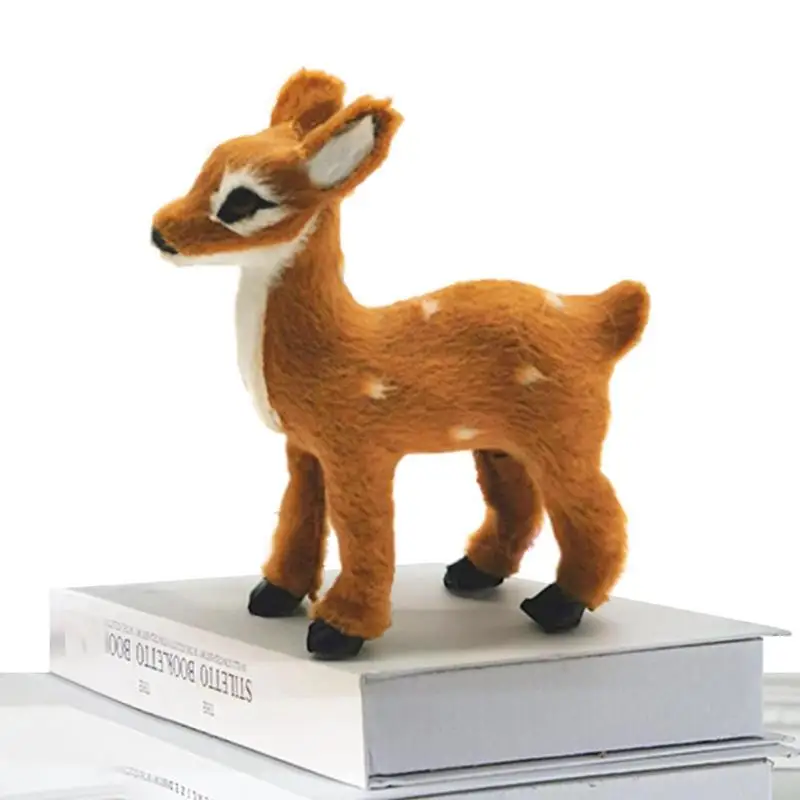 1 قطعة محاكاة أفخم سيكا الغزلان الرنة جميل الحيوان عيد الميلاد ديكور المنزل الدائمة المنمنمات إِلْكَة عيد الميلاد المشهد ترتيب الدعائم