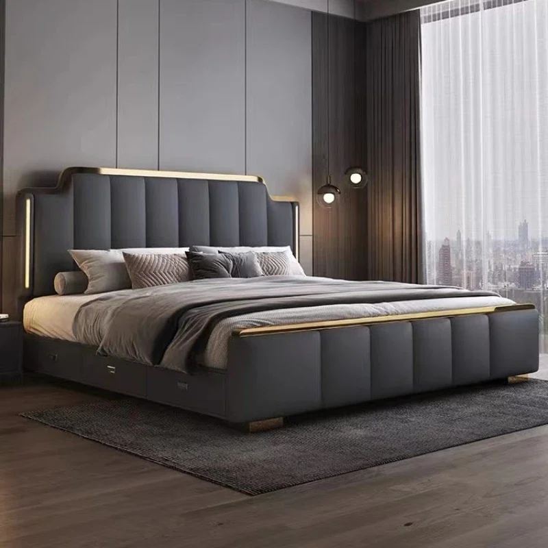 

King Size Headboard Double Bed Nordic Pretty Luxury Frame Double Bed Princess Modern Letto Matrimoniale Bedroom Furniture