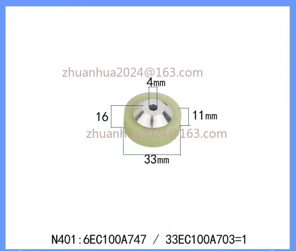 EDM Parts 6EC100B404 Urethane Roller U/V-groove N416 Ø104xØ30x14mm  Roller for Makino series wire cut edm machine view 6