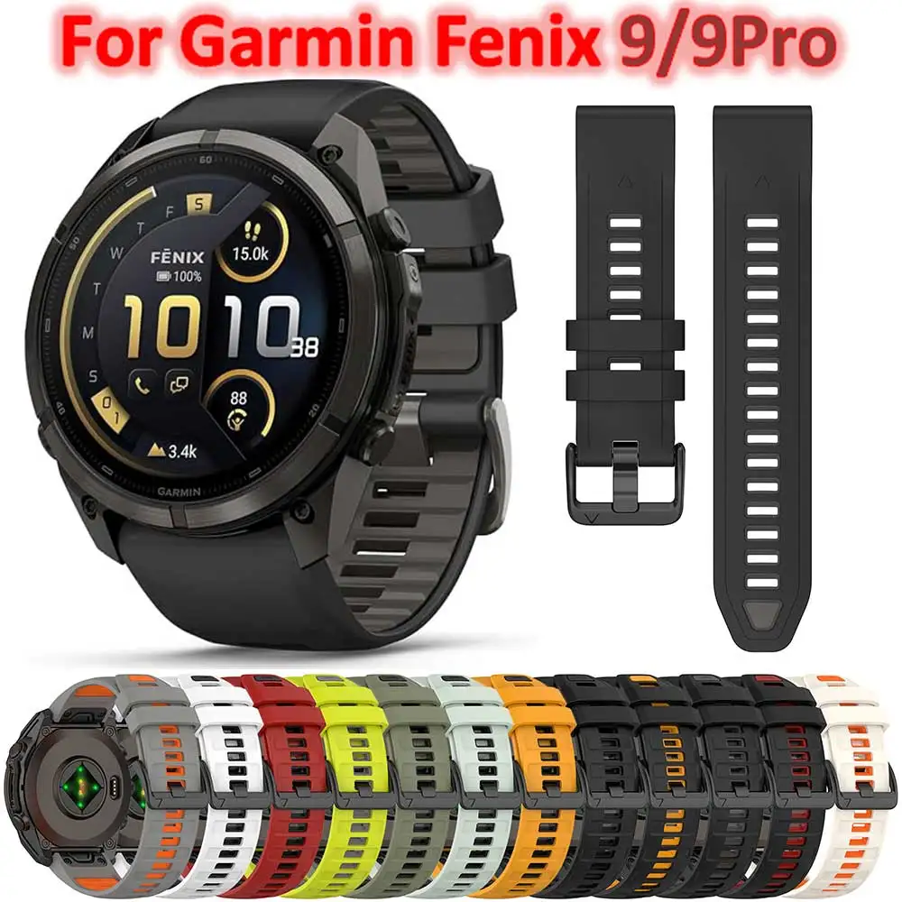 For Garmin Fenix 9 Pro 51mm 8 7X 7 Fenix 6X 5X 5Plus Tactix 7 Silicone Belt Bracelet Fenix 8 Band 47mm 22mm 26mm Quick Fit Strap