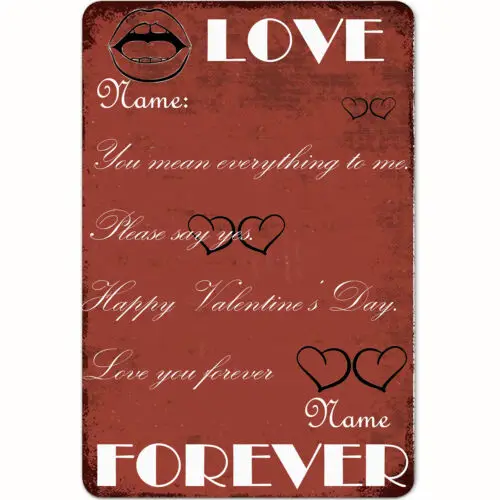 Happy Valentine's Day Vintage Iron Sheet Signage Decorative Wall Art Signage