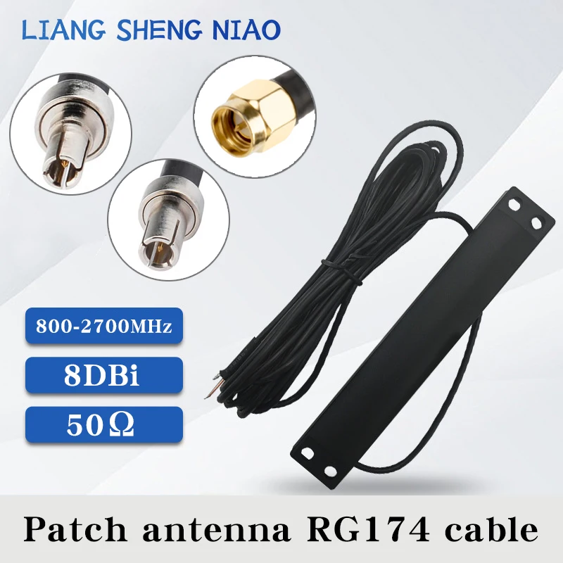 

8Dbi gain SMA interface TS9 CRC9 male PLUG communication antenna, high gain IP68 waterproof 800MHz-2700MHz patch antenna