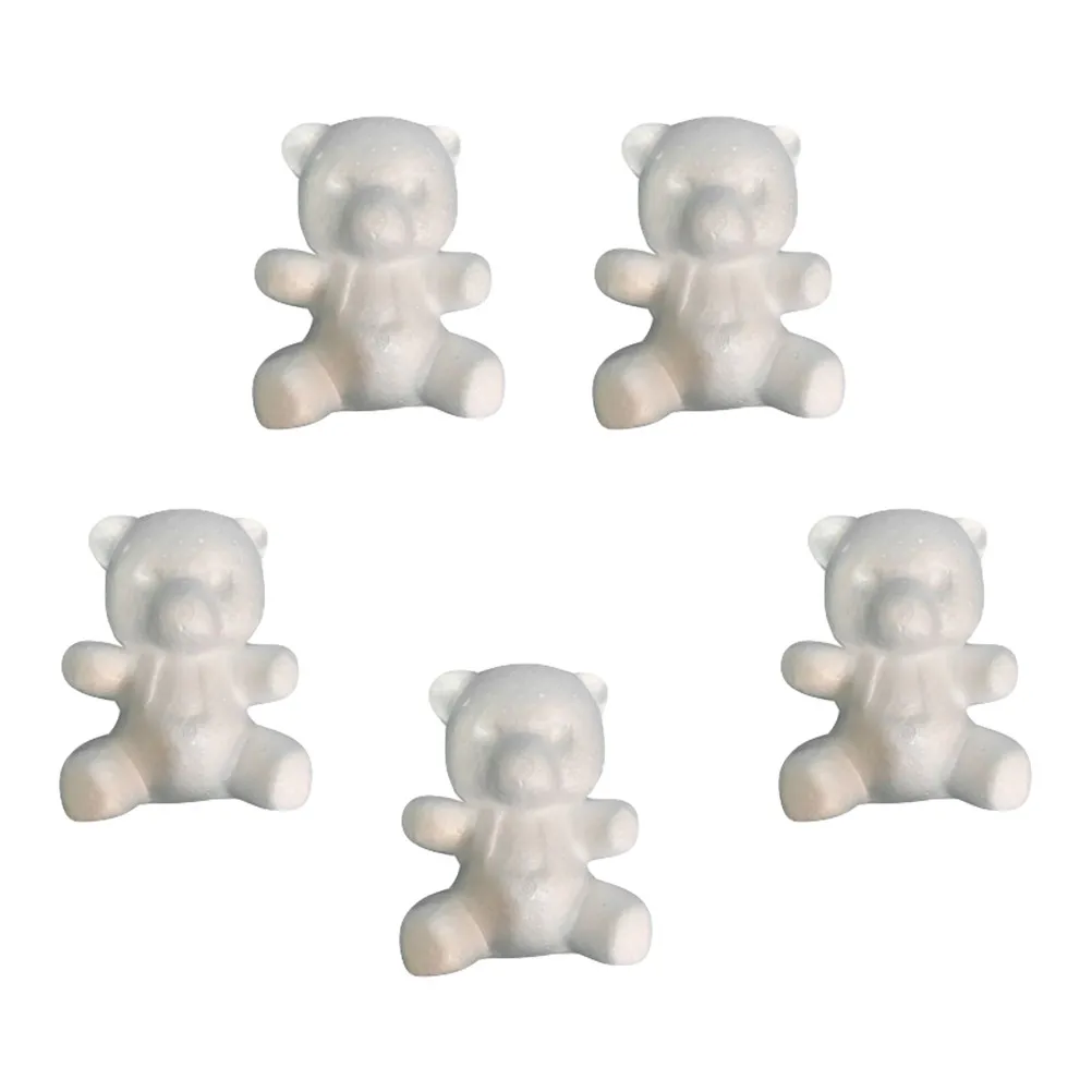 

5pcs Foam Shape Supply Craft Kit For Kids Art Project Unfinished Bear Diy Craft Sculpture Bear Crafts Diy Supply