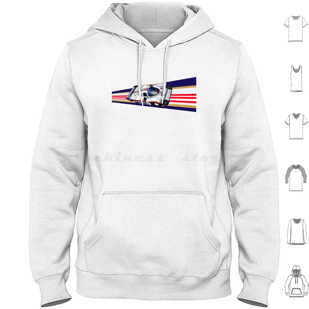 

962 1986-Winner 24 Hours Hoodies Long Sleeve 962 24 Hours Classic Race Livery 962c Classic Race Car 24h 1986 Rotmans