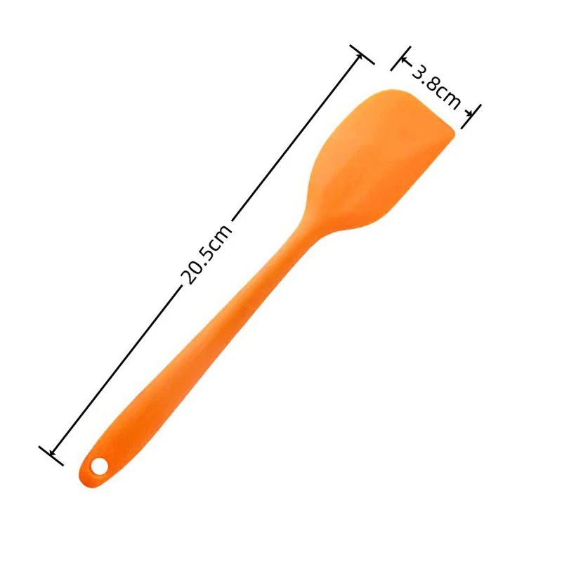 1PC Small Heat Resistant Integrate Handle Silicone Spooncolor Silicone Scraper Cake Cream Spatula Knife Kitchen Baking Tool images - 6