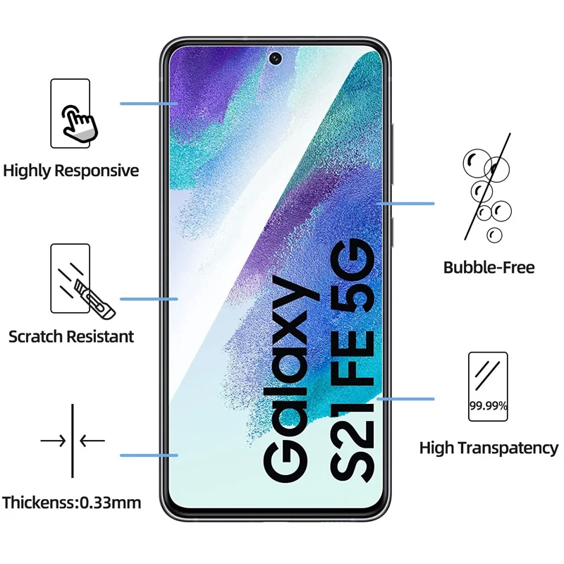 3PCS Tempered glass For Samsung A6 A7 A8 Plus A9 2018 A3 A5 A7 J3 J5 J7 2016 J4 J6 Screen Protector for Galaxy S20 S21 FE Glass