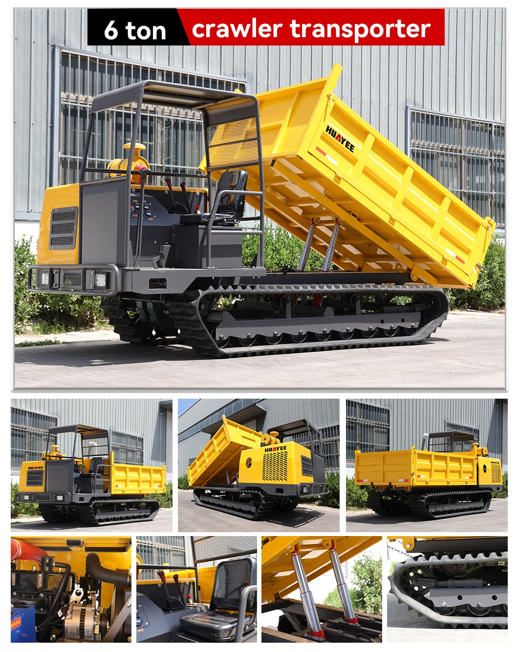 Kostenlose Lieferung. 4-Tonnen-Berg-Raupen-Kleinwagen, Transporter, Mini-Muldenkipper, 3-Tonnen-automatischer Muldenkipper, kann individuell angepasst werden – Detail 13