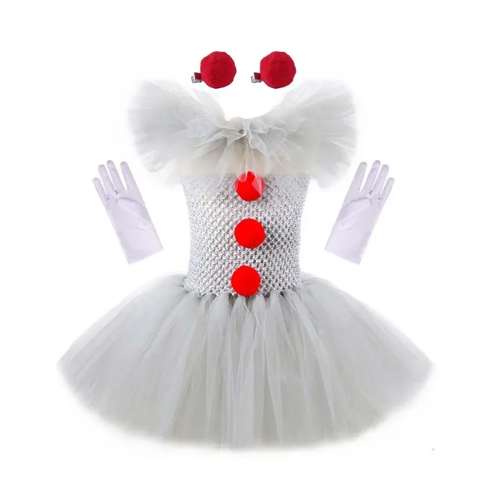 Gruseliges Graues Joker-Clown-Kostüm für Kinder Schreckliches Cosplay-Kleidungsset 2026 Halloween-Karneval-Party-Outfit für Jungen und Mädchen – Detail 3