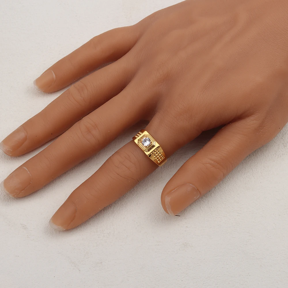 20Piecs/Lot Two Color Women Man White Zircon Anniversary Classic Rings Wholesale Jewelry