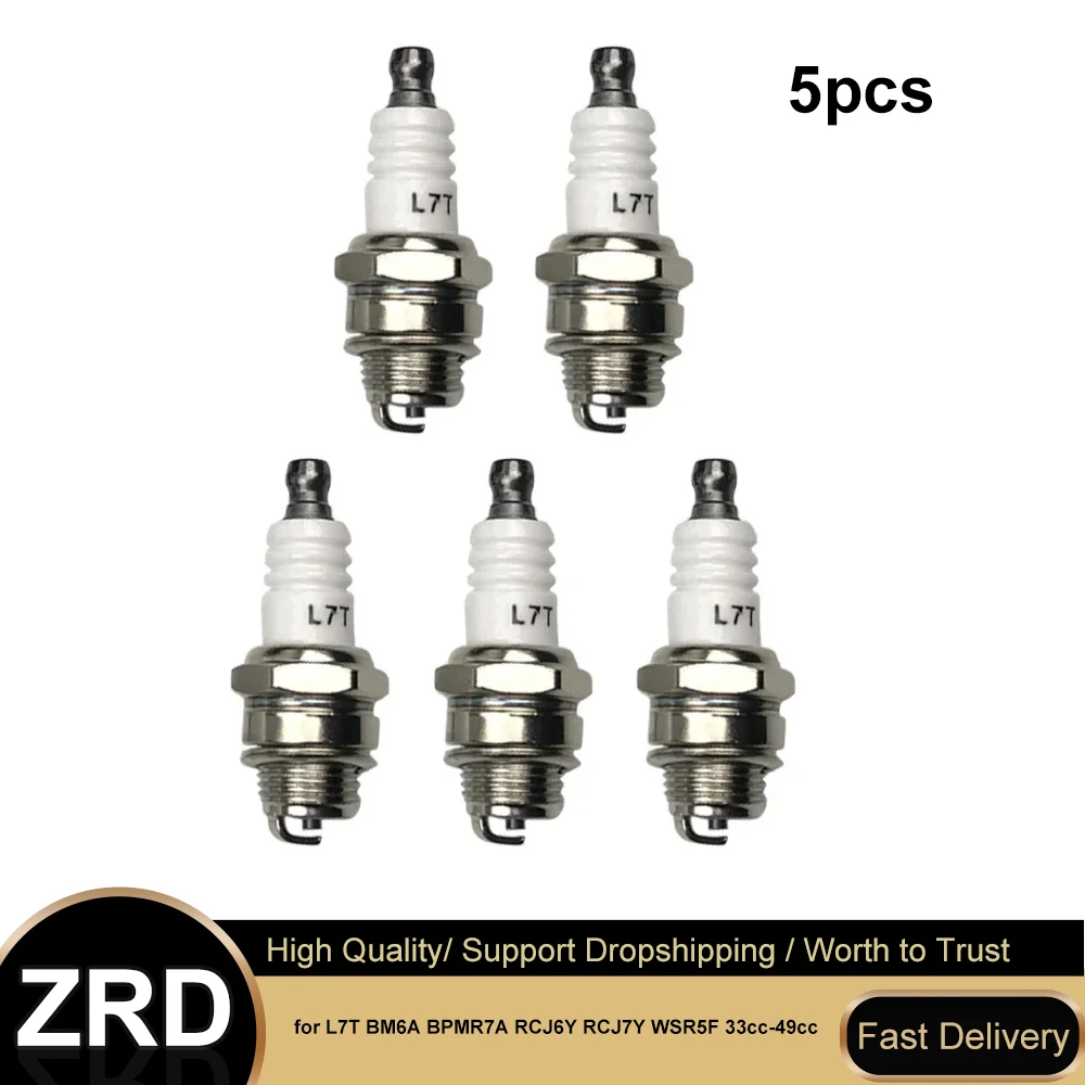 

5Pcs Spark Plug Fit for L7T BM6A BPMR7A RCJ6Y RCJ7Y WSR5F 33cc-49cc Trimmer Blower Replacements