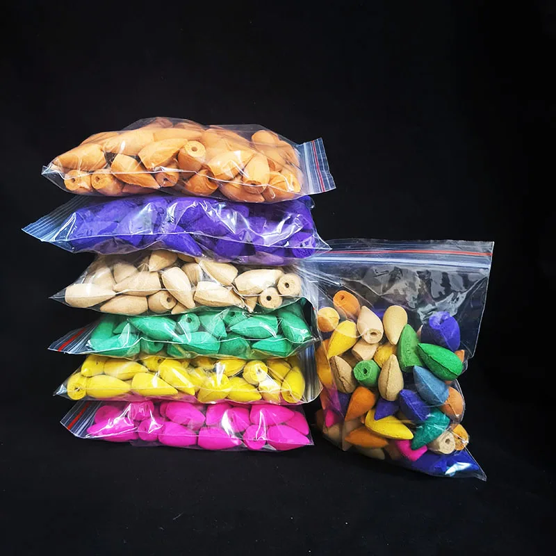 Natural 20pcs/50pcs/100pcs per Bag Backflow Incense Cones Sandalwood Lavender Scents for Home Bulk Sale Jasmine Cone Incense