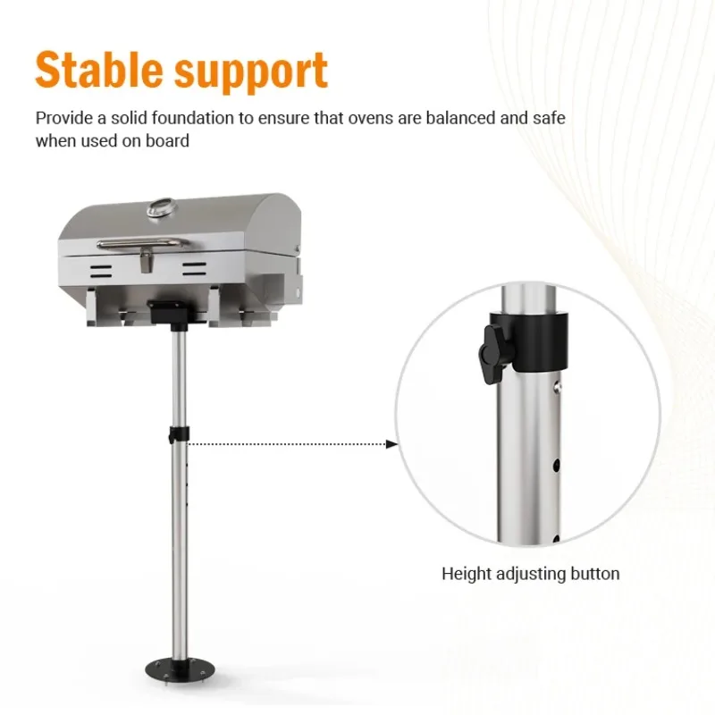 

Marine adjustable height stainless steel grill