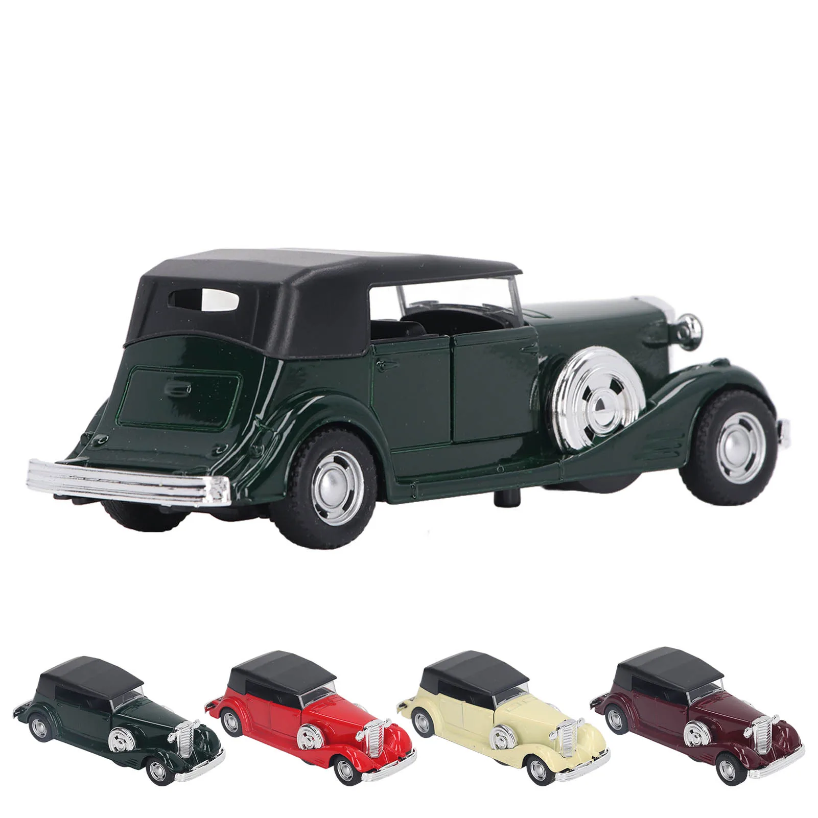 1:32 Classic Car Model Alloy Vintage Toy Open Doors Model Antique Pullback Car Toy