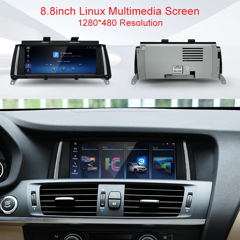 STWEI 2026 New Slim Screens Linux System 12.8inch 2400X900 Resolution For BMW X3 X4 F25 F26 Wireless CarPlay Auto player  KSW
