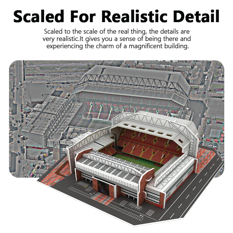 ตัวต่อจิกซอว์กระดาษปริศนา3D สุดสร้างสรรค์แบบทำมือสำหรับสนามฟุตบอลสนามกีฬาของเล่นเพื่อการศึกษาสำหรับแฟนๆของขวัญ