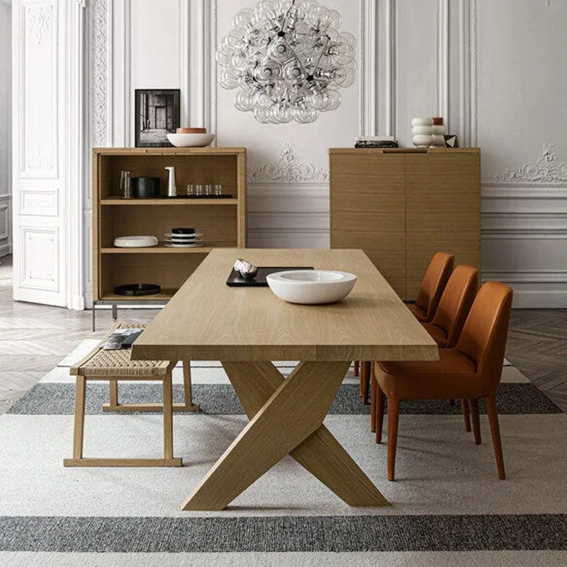 Dining table, wabi-sabi minimalist Nakajima, home bed and breakfast dining table, solid wood