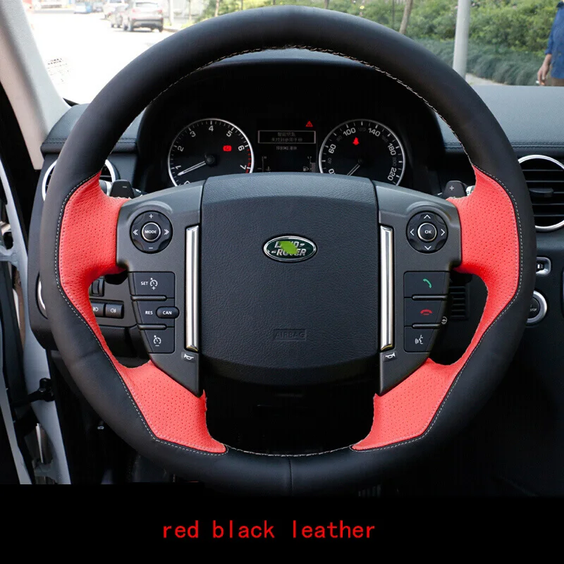 Suede Leather for Land Rover Range Rover Evoque Discovery 4 Hand Sewing Car Steering Wheel Cover Interior Car Accessories