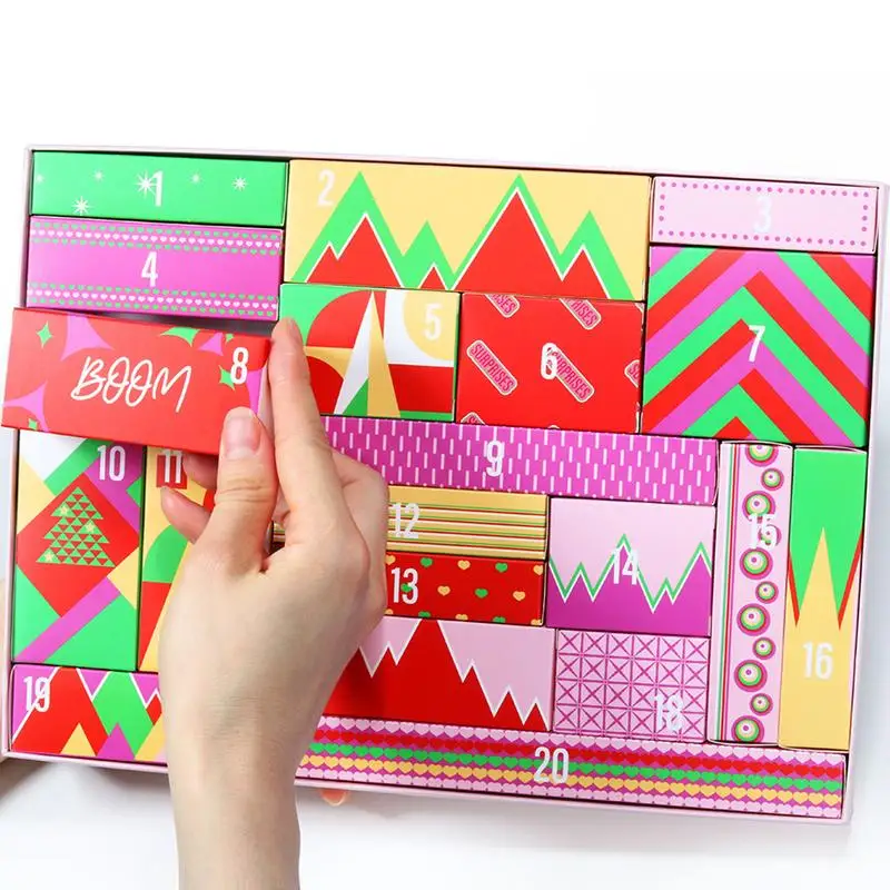 Christmas Advent Calendar Makeup Tools Gift Box Countdown Calendar Holiday Lipstick Eye Shadow Concealers Cosmetics Gift Box