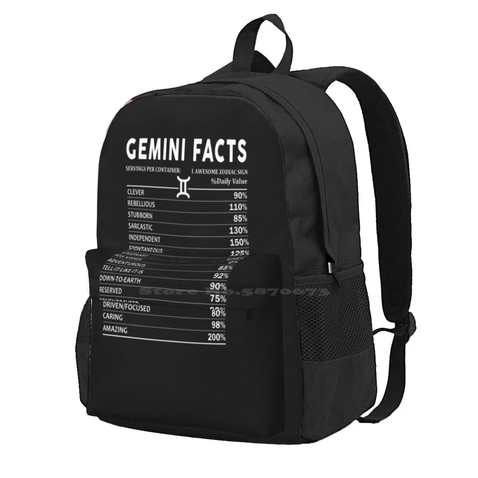 Gemini Facts Hot Sale Schoolbag Backpack Fashion Bags Gemini Facts Gemini Zodiac Gemini Sign Funny Gemini Design Gemini