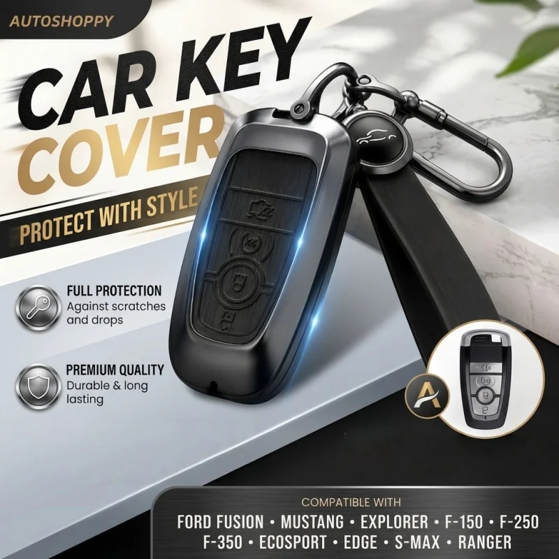 For Ford Fusion Mustang Explorer F150 F250 F350 EcoSport Edge S-MAX Ranger Mondeo Car Key Case Full Cover
