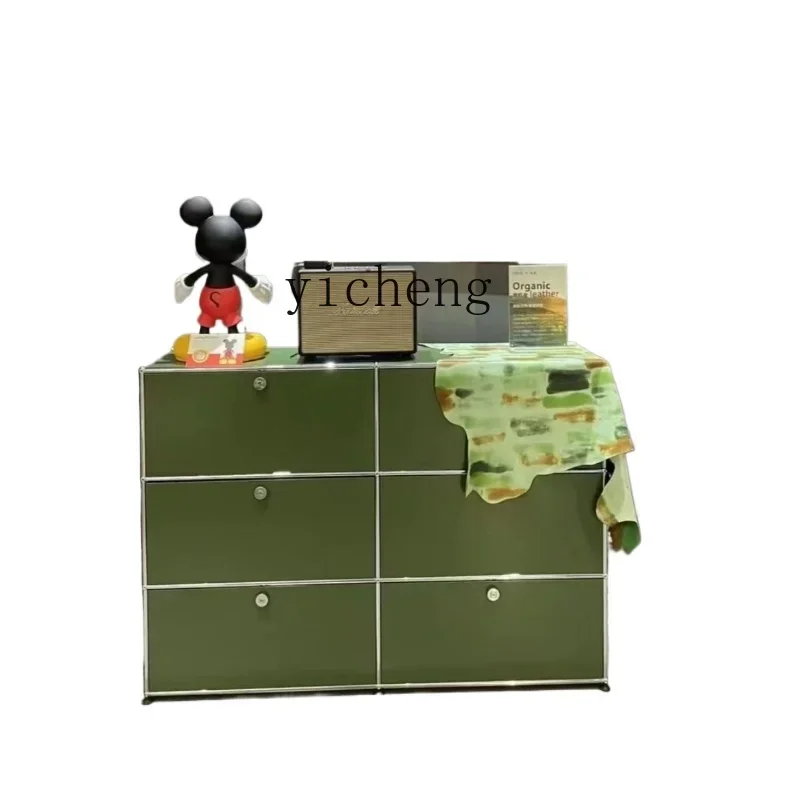 ZK medieval USM module cabinet olive green dining side cabinet storage storage cabinet shelf living room sofa