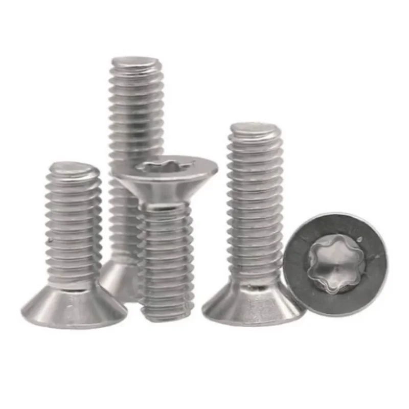 2-100pcs Six Lobe Torx Flat Countersunk Head Screw M2 M3M4To M8 With Pin Tamper Proof Anti Theft Security Six-Lobe Screws A2-304