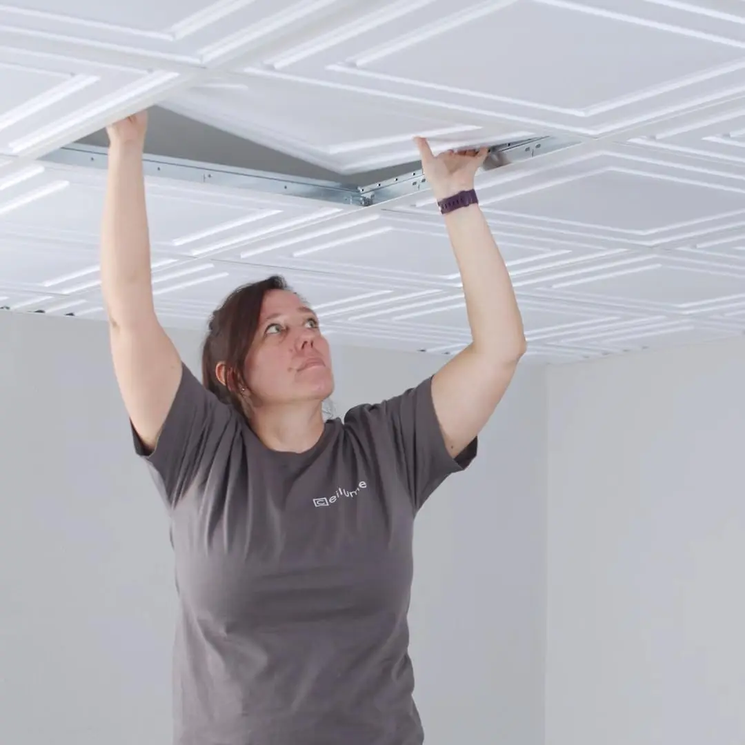 Drop Ceiling Tiles 2x2, Stratford Ultra-Thin Feather-Light for 1