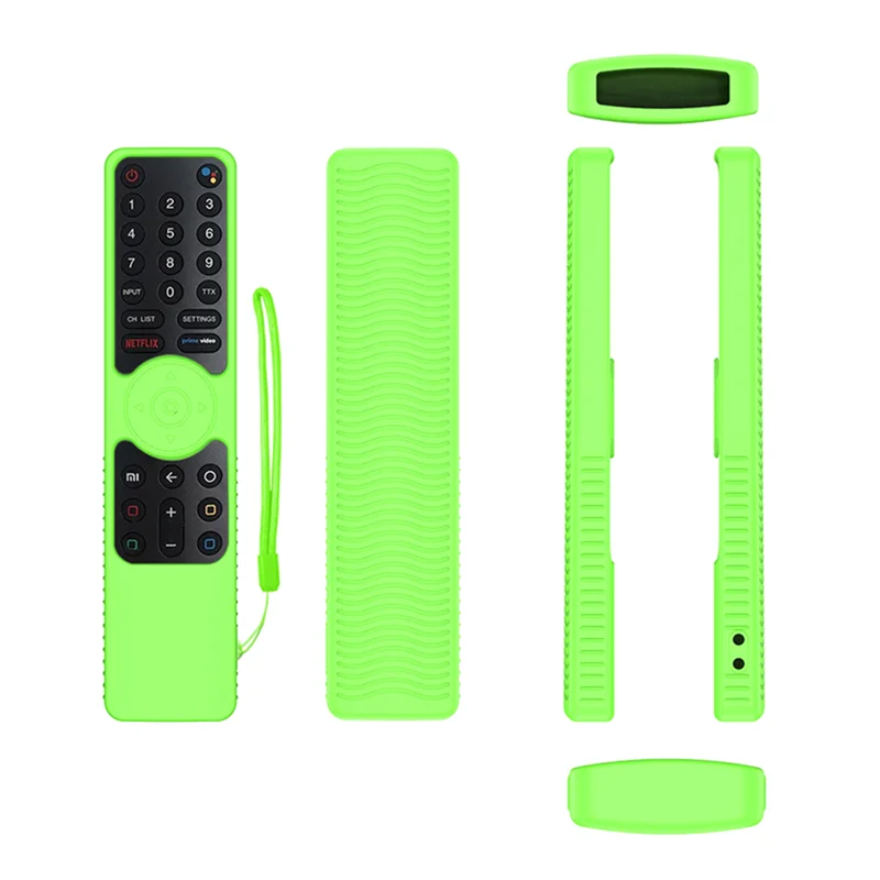 Silicone Remote Control Case for Xiaomi- Smart TV 4S Remote Cover Shockproof Protector with Lanyard,Luminous Green