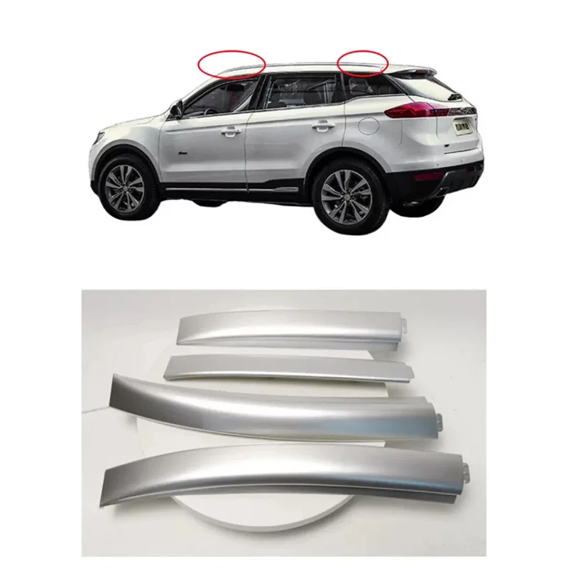 Silver Front Rear Roof Rack Luggage Bar Rail End Shell Plasitc Cover For Geely Atlas Boyue 2016 2017 2018 2019 2020 2021 2022