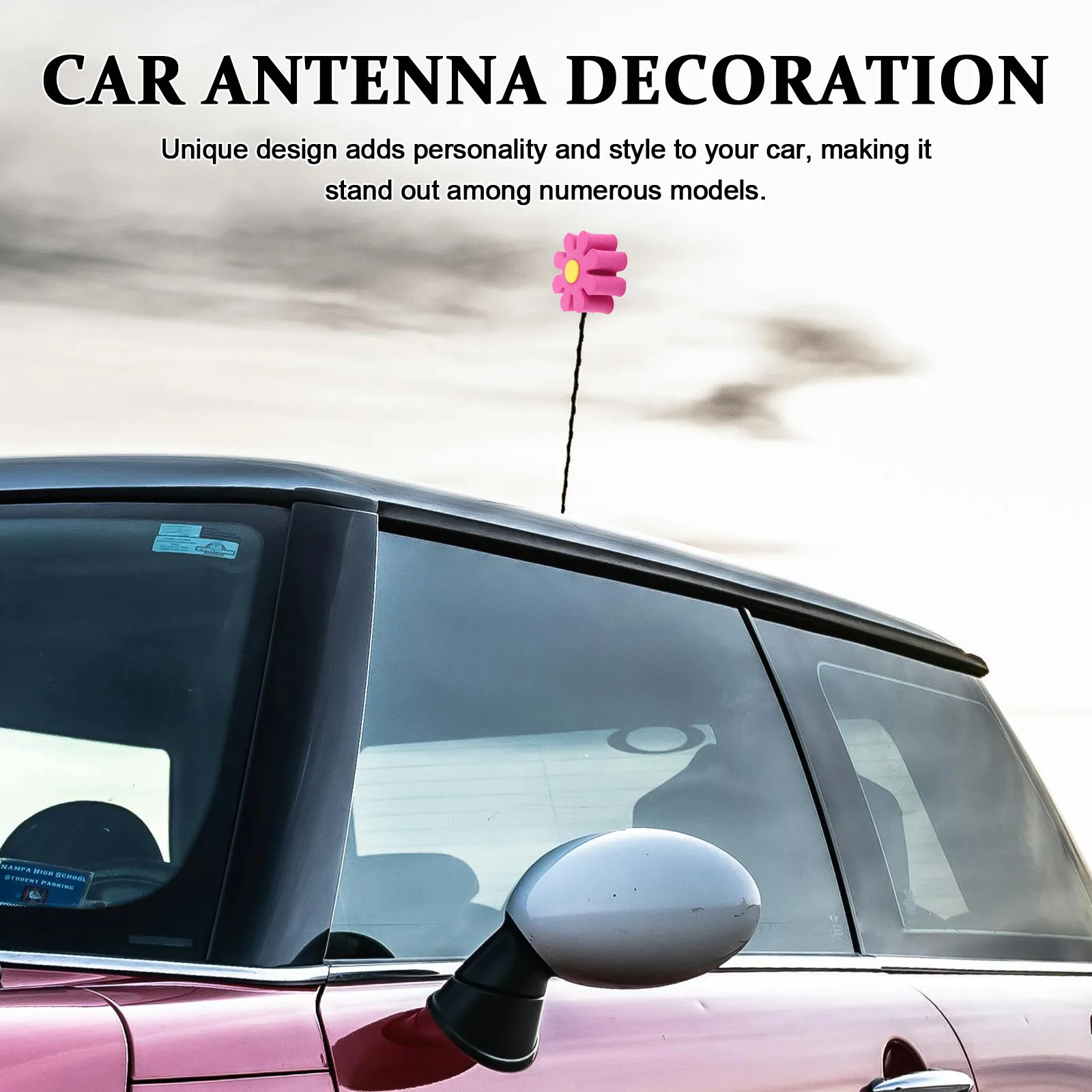 

10Pcs Car Antenna Flower Topper Eva Decorative Accessories Universal Exterior Ornament for Vehicle Truck Suv Cute Car Decor