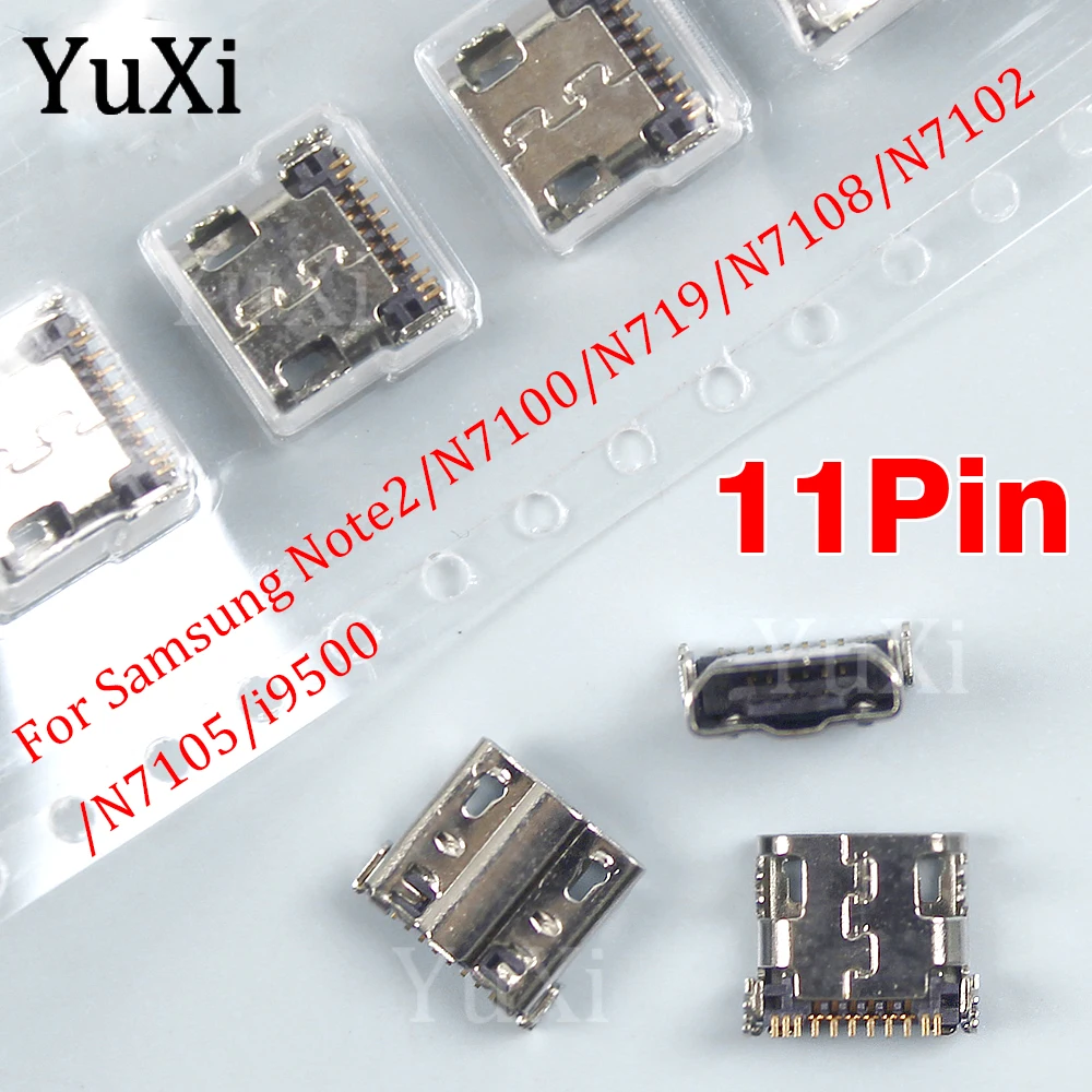 10pcs Micro USB Connector Charging Port Socket 11pin Tail Plug For Samsung Note 2 N7100 N719 N7108 N7105 N7102 i9505 i9500 i9502