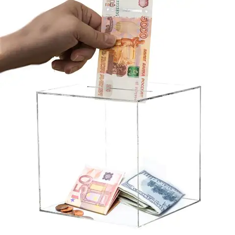 Piggy Banks for Adults Clear Acrylic Money Saving Bank Break to Open  Can Only Save That Cannot Be Take