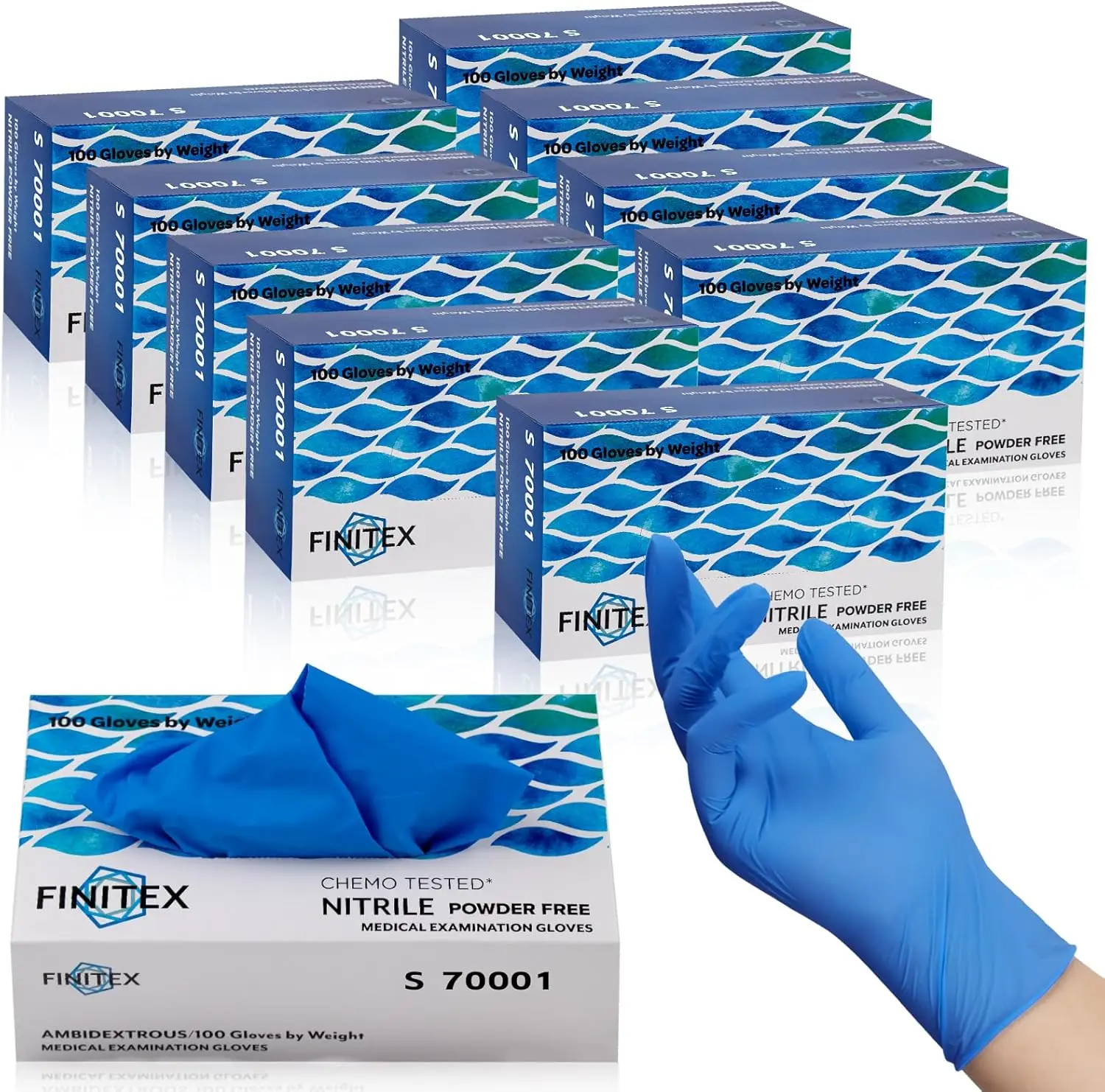 

Nitrile Disposable Medical Exam Gloves, Powder-Free Latex-Free, 100 PCS for Home Cleaning and Food Handling