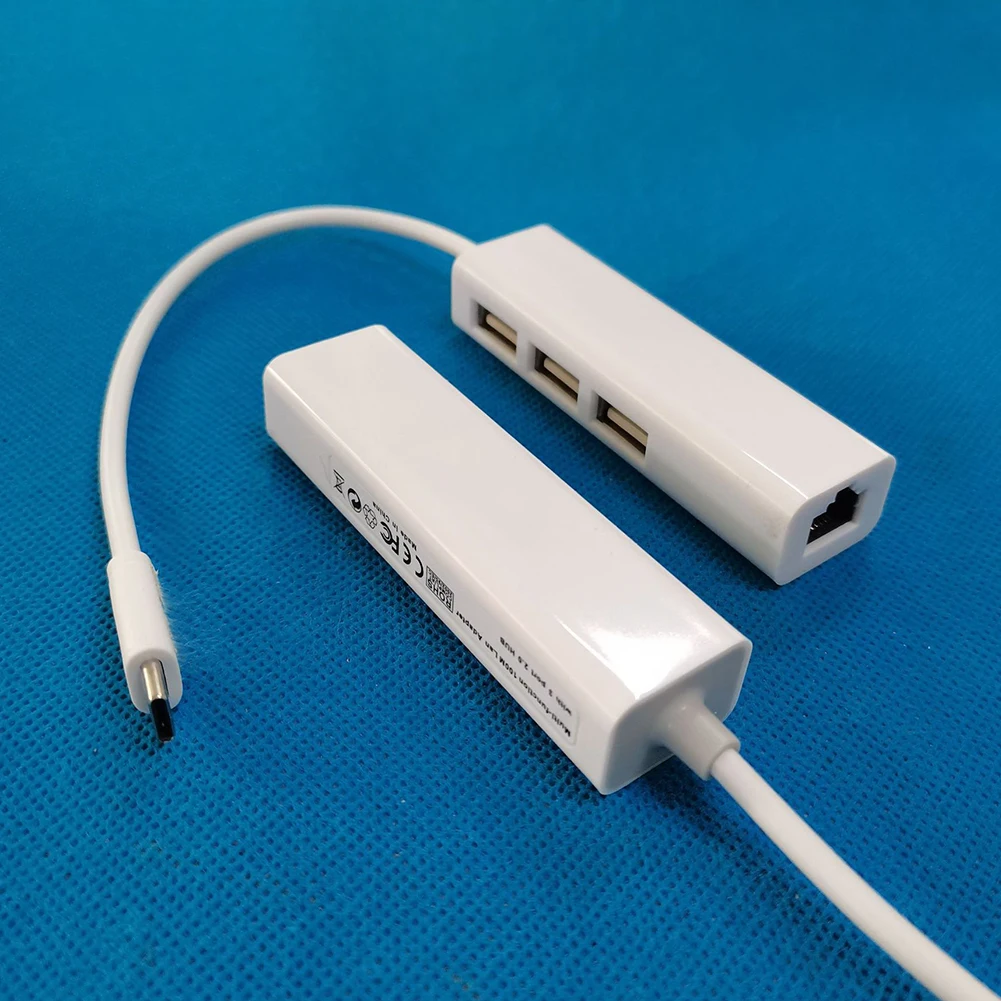 Adaptateur pour ordinateur portable type-c vers RJ45 USB2.0 type-c 4 en 1 répartiteur RJ45 type-c 10 GBit/s Hub de carte réseau USB pour ordinateur de bureau PC