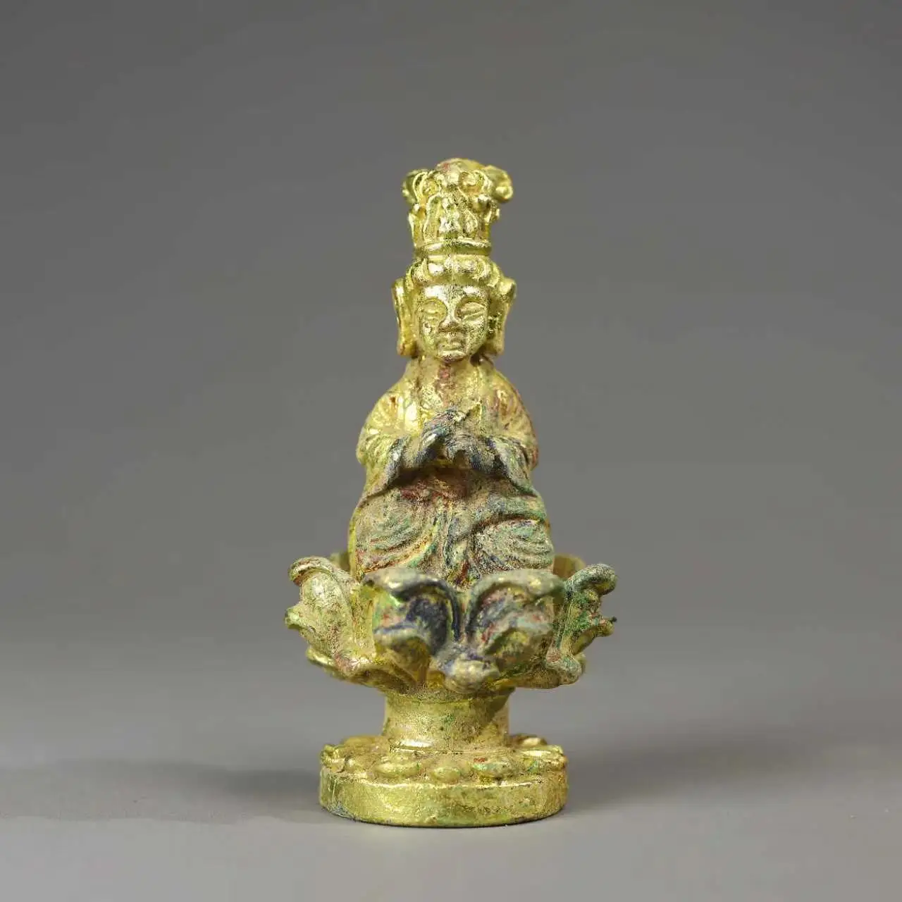 

Old Chinese Dynasty Pure Bronze Gilt Small Buddha