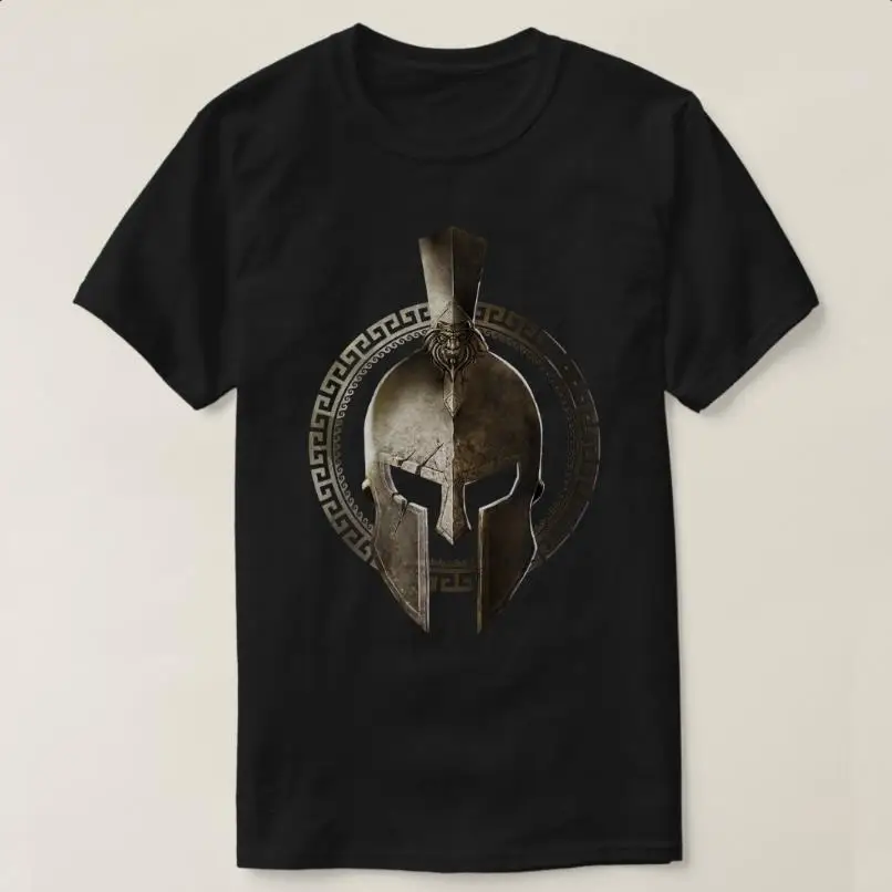 Spartan Helmet Warrior Gladiator Workout Sparta Greek Gym T-Shirt Short Sleeve Casual 100% Cotton O-Neck Mens T Shirt Size S-3XL