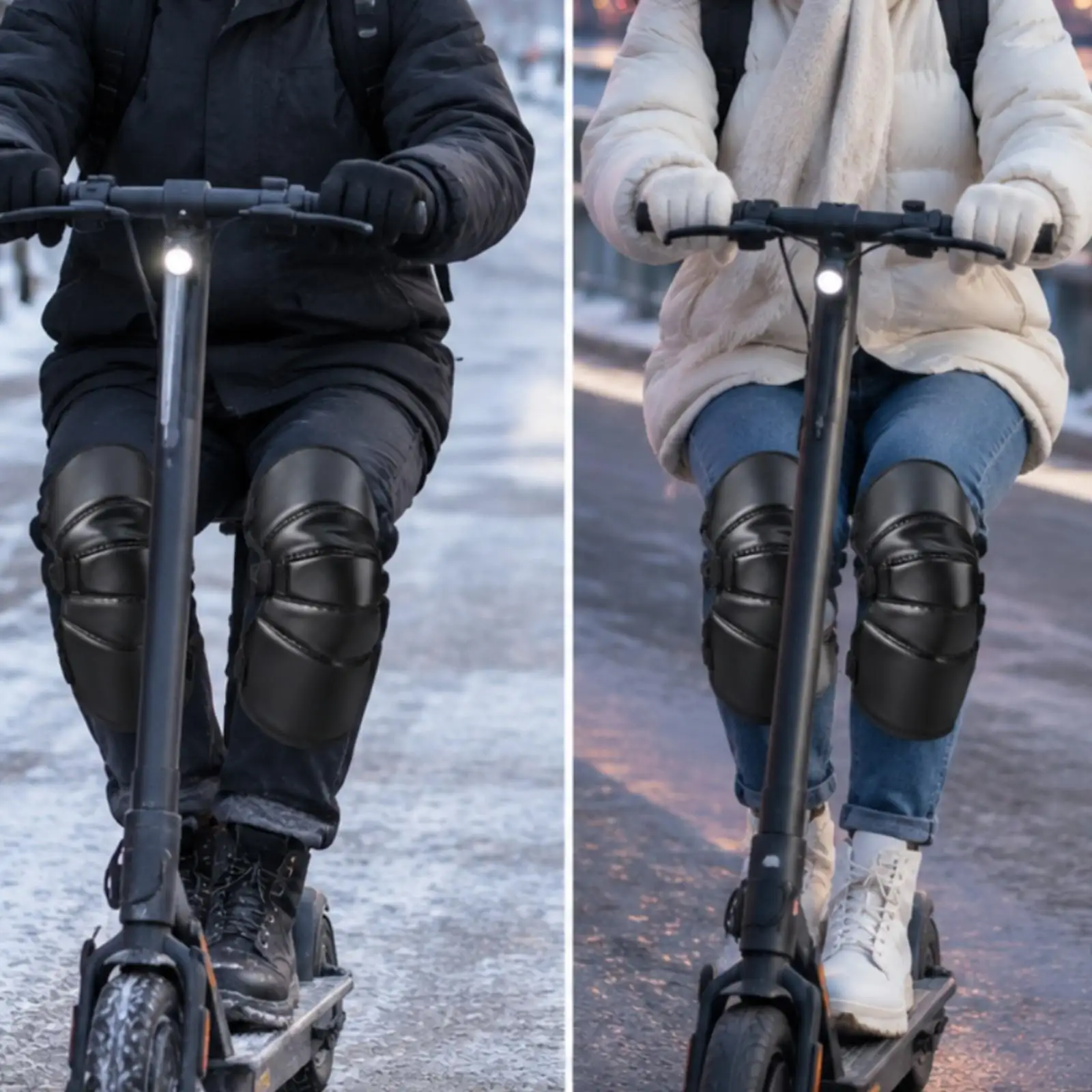Knee and Leg Guard Wind-Resistant Riding Leg Guard with Fleece Lining Guarding Knee Pad with Reflective Strips Padded
