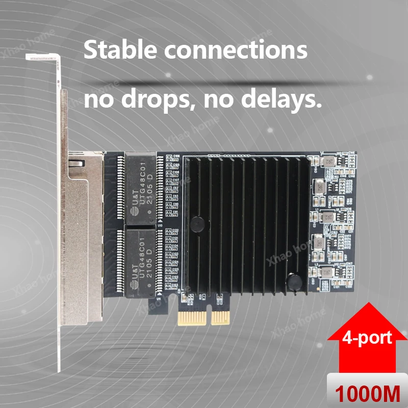 Karta sieciowa Intel i82571 Quad Port Gigabit PCI-E - 4x 1Gbps Ethernet Ports, X1 Slot Servers Desktop PCs for Windows/Linux