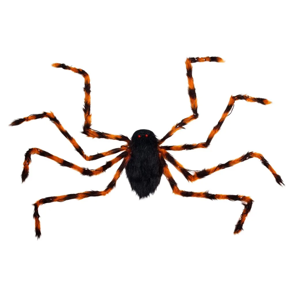 LED Halloween Spider Backpack Cosplay Stuffed Animal Big Spider Decoration Craft Stretchy Spider Bag Halloween Party