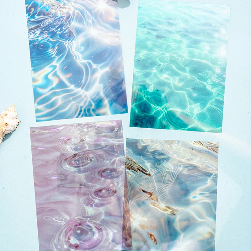 10 pcs INS Large size wave sticker sticker aesthetic Decorative Diary Scrapbooking Background sticker Deco paper Craft Supplies