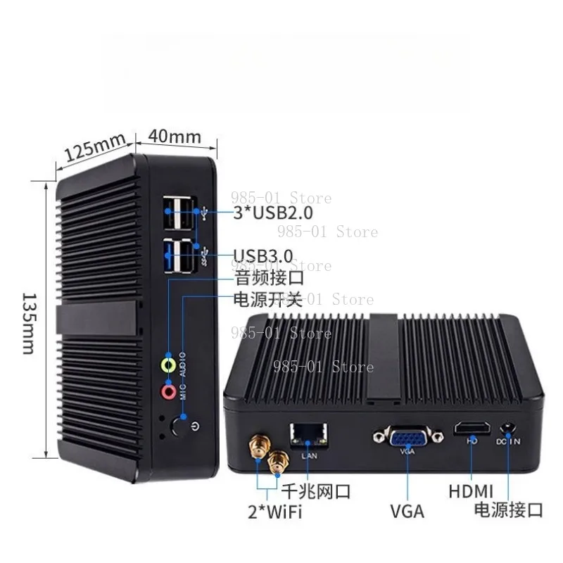 Fanless Industrial Mini PC N2830 2GB RAM 32GB SSD Embedded Micro IPC Host