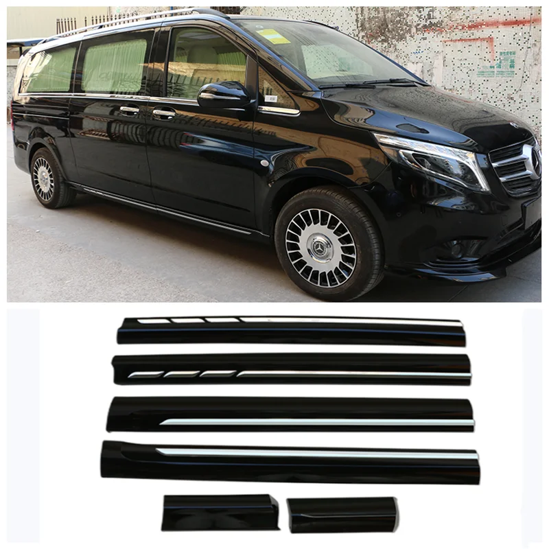 

For Mercedes-Benz Vito V260 V250 2016-2022 High Quality ABS Black Car Bumper Side Skirt Kit Lip Spoiler Protective Cover