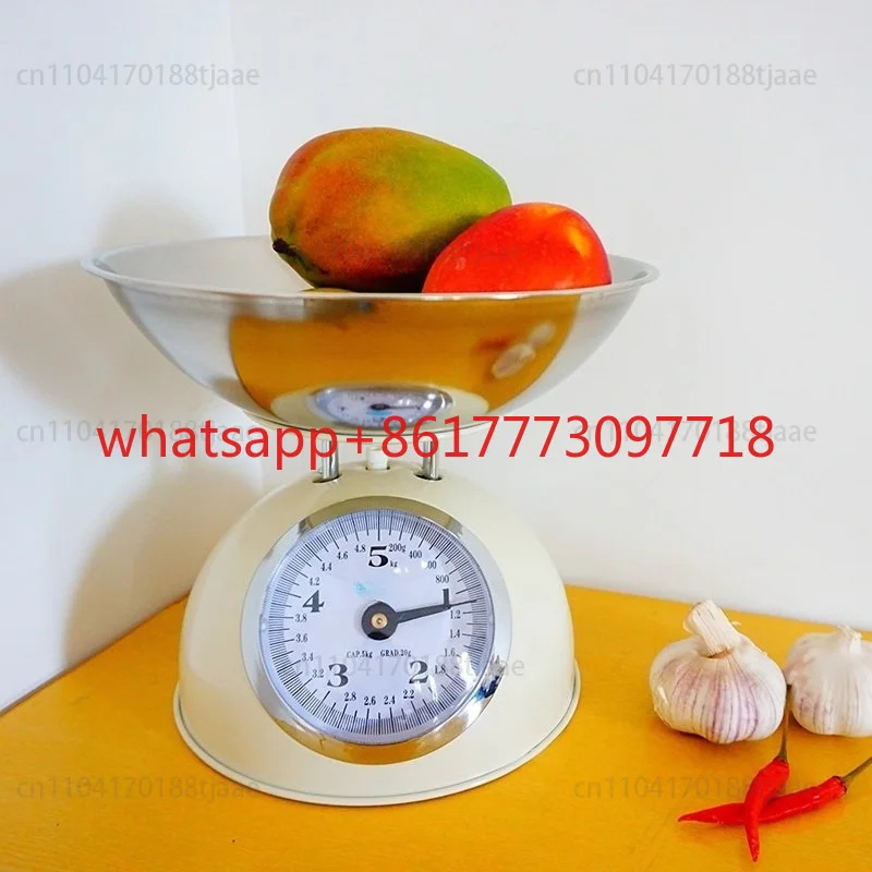 Small 5kg Retro Mechanical Platform Scale, Kitchen Measuring Scale, Pastry Baking Restaurant Decoration