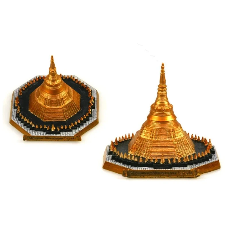Hot Sale Shwedagon Pagoda, Yangon, Myanmar Creative Resin Crafts World Famous Landmark Model Tourism Souvenir Gifts Collection