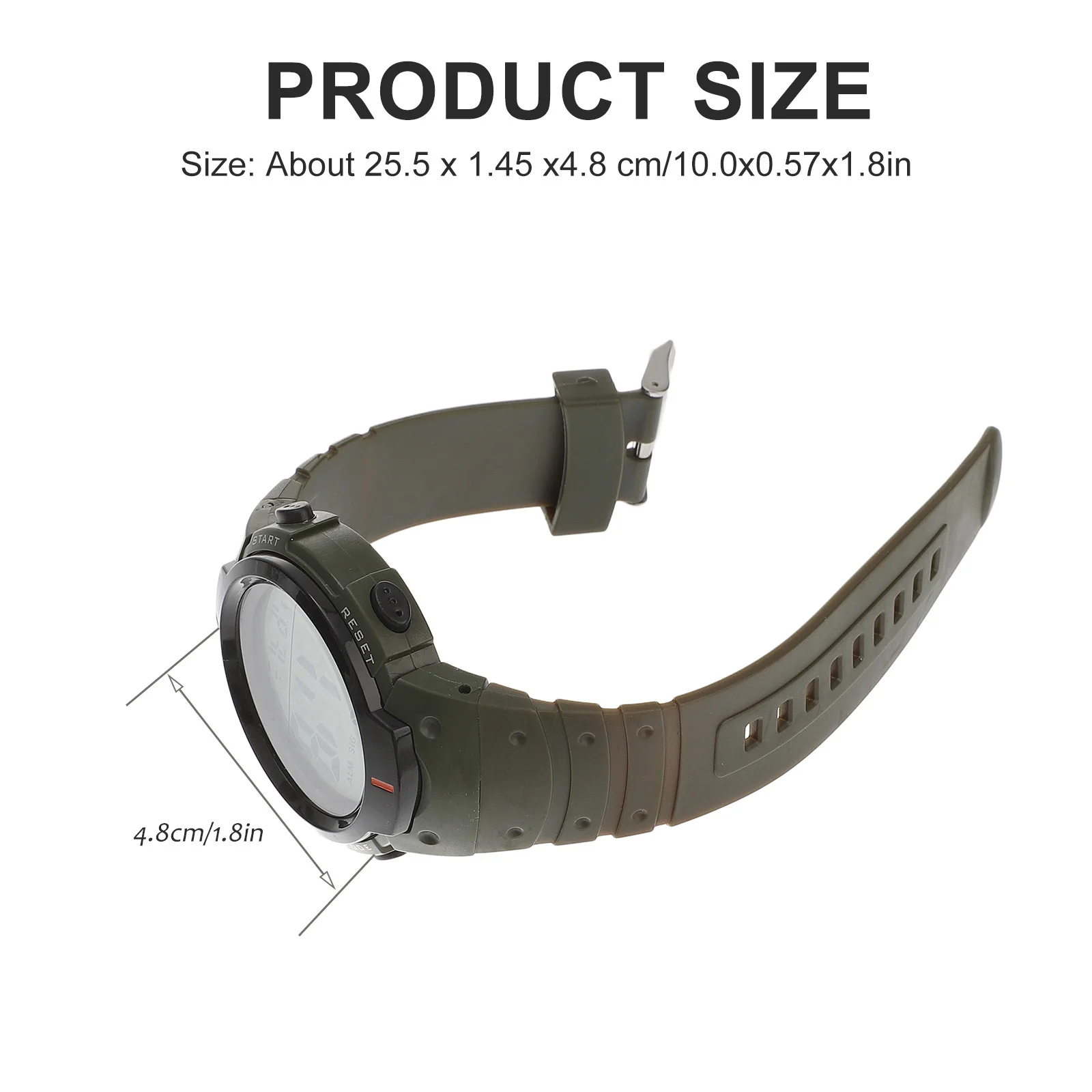 

1Pcs Waterproof Electronic Watch Dark Green Multifunctional Luminous Outdoor Sports Wristwatch Casual Time Display for Men