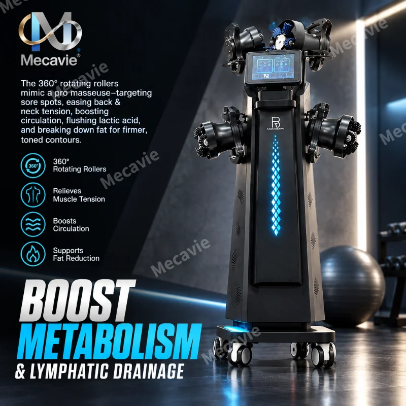 5-in-1 Body Sculpting Machine 360°Rotating Roller LED Light Therapy Lymphatic Drainage Slimming Massage Salon Equipment