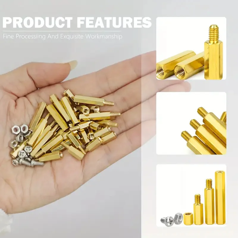 176pcs M3 Motherboard Standoffs&Screws&Nuts Kit, Hex Male-Female Brass Spacer Standoffs, Laptop Screws for DIY Computer Build image 5