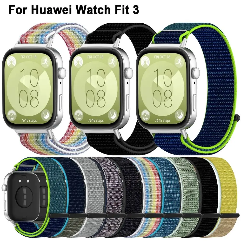 Soft Nylon Nylon Loop Strap Replacement Smart Watch Bracelet Accessories Adjustable Watchband for Huawei Watch Fit 3