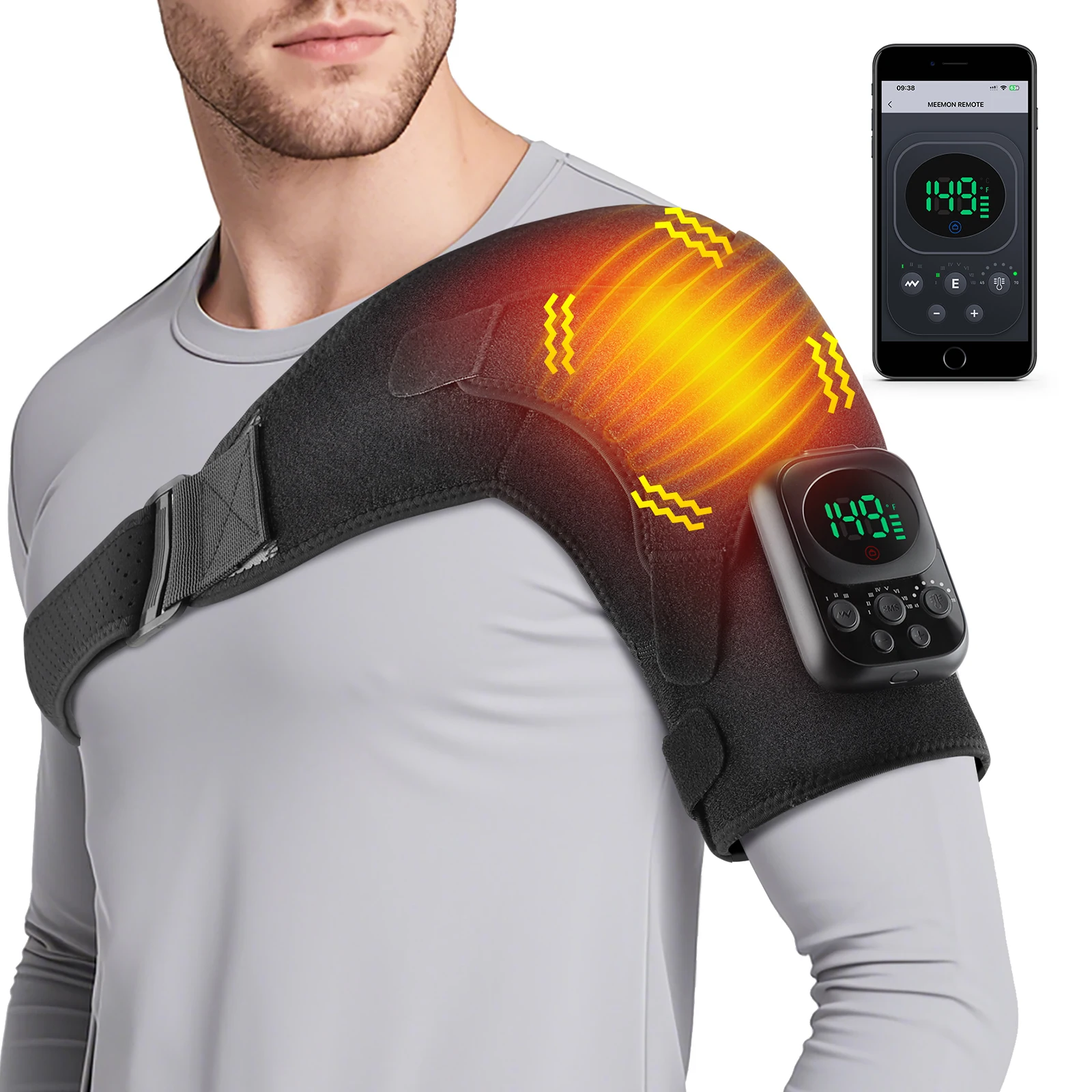 

Electric Heating Shoulder Massager Vibration Keen Brace Smart Muscle Relaxation Relief Fatigue Discomfort Wireless Control
