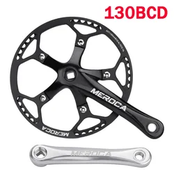 Square Connecting Rods Crankset 130 BCD Chainring 45T 47T 53T 56T 58T Bicycle Crank and Chainwheel for Gravel Road Bike